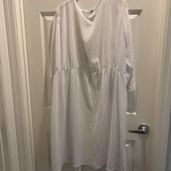 Swimsuit Floral lace 3/4 sleeve sheer coverup white size xxl new - Picture 5 of 7